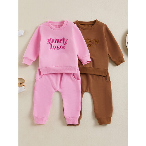 (6-12 Months, Brown) Σετ παντελονιών φθινοπώρου κέντημα, μονόχρωμα 2