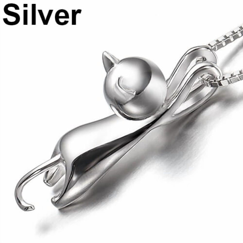 Collier pendentif chat en argent sterling (1 pièce) 2