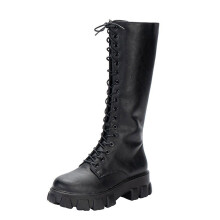 Futrzane buty damskie, buty w jednolitym kolorze, bandażowe, na wysokim obcasie, na co dzień, ciepłe, zimowe, za kolano, US: 9,5(43)