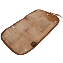Bolsa portátil para cubiertos Worgeous – Organizador enrollable de lona para camping, actividades al aire libre y viajes (compatible con juegos de