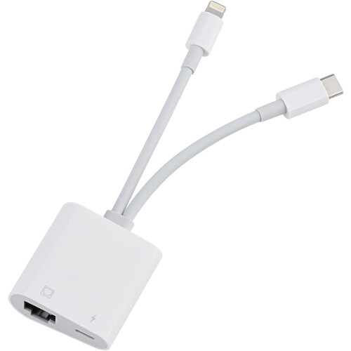 Προσαρμογέας Lightning/USB-C σε Ethernet 2 σε 1 με θύρα φόρτισης, 100Mbps, Plug & Play, συμβατός με