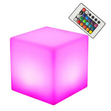 Cube lumineux LED créatif d'extérieur, lampe d'extérieur à changement de couleur, incassable (15 cm, piles sèches, 3 lampes)