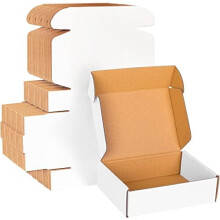 7x5x2 White Cardboard Boxes - 30 Pack Small Shipping Boxes for Business Mailing, Corrugated Packaging