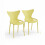 (4x Yellow Stacking Chairs) Modern Style Retro Dining Garden Stackable Chairs 3