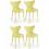 (4x Yellow Stacking Chairs) Modern Style Retro Dining Garden Stackable Chairs 2