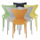(4x Yellow Stacking Chairs) Modern Style Retro Dining Garden Stackable Chairs 1