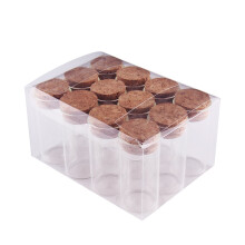 HEMOTON 12 stuks 25 ml doorzichtige glazen bewaarpotten met kurken stoppers voor voedsel, bloemen, thee, gedroogd fruit en granen