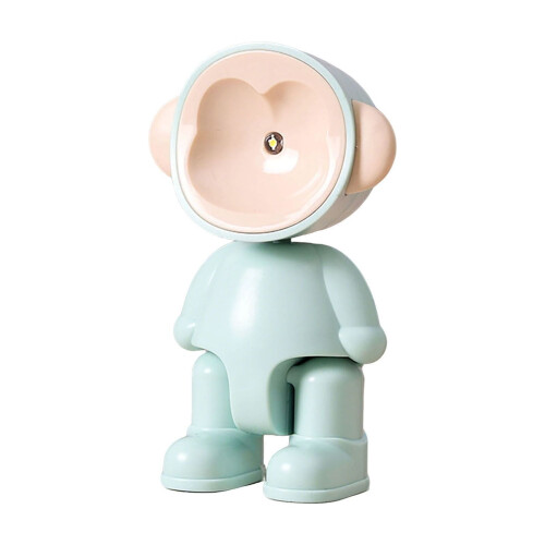 Mini luminária de mesa LED em formato de macaco, multicolorida e com ângulo ajustável, ideal para decoração de quarto, casa e escritório.