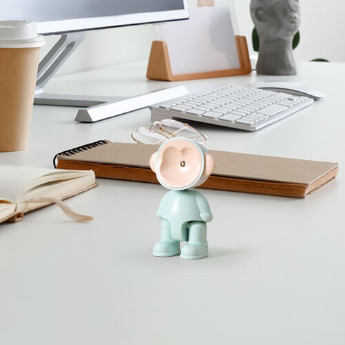Mini luminária de mesa LED em formato de macaco, multicolorida e com ângulo ajustável, ideal para decoração de quarto, casa e escritório. 1