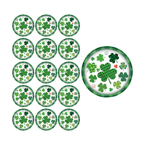 Service de vaisselle en papier pour la Saint-Patrick (16 pièces)