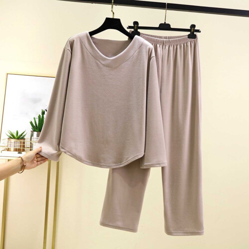 Γυναικείο Σετ Ισοθερμικής Πιτζάμας με V-Neck Ρούχα Πυτζάμας, Φλις, Παντελόνι Λύσης 1