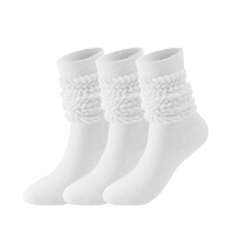 3 Pairs Kids Slouch Socks, Knee-High Scrunch & Stacked Boot Socks for Girls 5–8 Years, Soft & Warm Casual Sport Socks