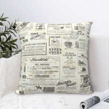 Vintage kussenslopen van krantenpapier, rustieke decoratie voor de bank, woonkamer, slaapkamer, bed, buiten, 20"x20"