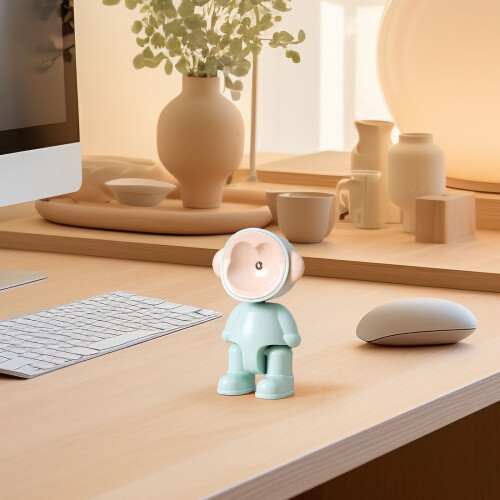 Mini luminária de mesa LED em formato de macaco, multicolorida e com ângulo ajustável, ideal para decoração de quarto, casa e escritório. 2