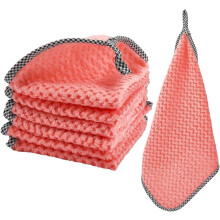 Chiffons de nettoyage suspendus en microfibre, lot de 6, très absorbants, carrés, gaufrés, pour la cuisine et les mains, séchage rapide, marron.