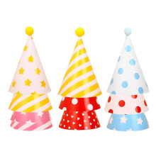 10 gorros cónicos multicolores para fiestas de cumpleaños de adultos, gorros de papel para eventos de celebración y ocasiones festivas.