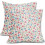 Fodere per cuscini floreali vintage, 45x45 cm, misto lino, set da 2 1