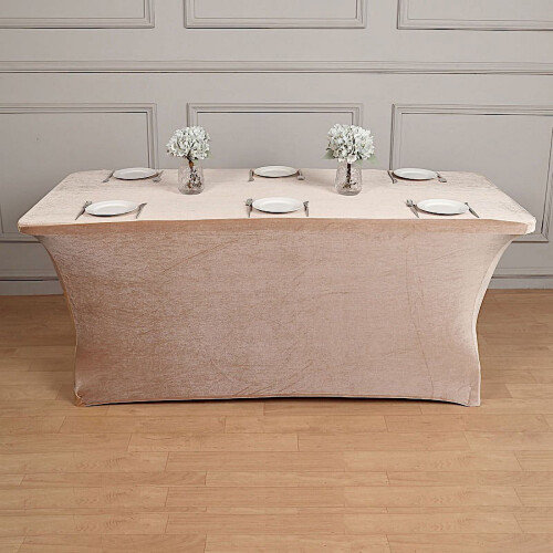 Éadach boird feistithe veilbhit champagne 72" x 30"