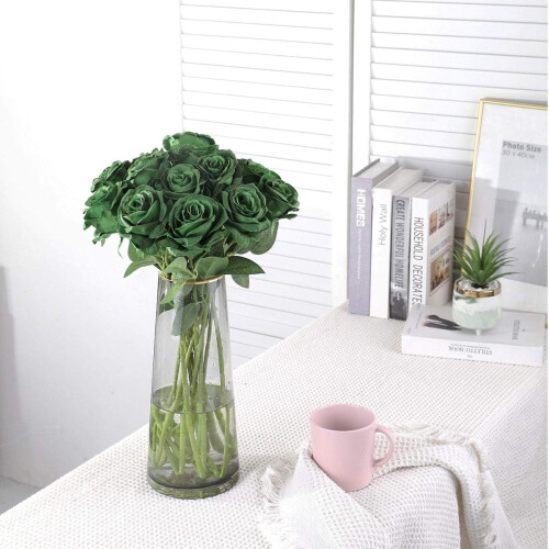 Rosas artificiais de seda, 21 polegadas (pacote com 10). 1