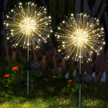 2-Pack 120LED Solar Garden Lights, Waterproof Fairy Lights for Yard, Pathway, Patio, Christmas Decor (Warm White), compatible with outdoor use