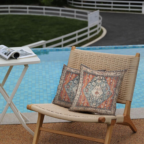 Fodere per cuscini Boho 45x45 cm, set da 2, effetto lino 2
