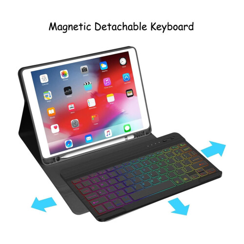 Capa com teclado e mouse iluminados para iPad 9.7 1