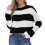 Γυναικείο Πουλόβερ με Χρώματα, Ριγέ, Πλεκτό Τοπ, Μαλακό Ακρυλικό, Πουλόβερ, Χαλαρή 1