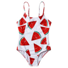 Traje de baño de verano para niñas con estampado floral y diseño de sandía pequeña cruzada, talla 8 años.