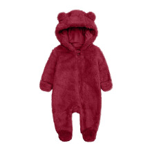 Éadaí Leanbh Faiseanta Unisex Nuabheirthe Buachaillí Cailíní Cluasa Béar Boga Gleoite Geimhridh Jumpsuit Tiubh Te Romper, Méideanna 6-9 Mí