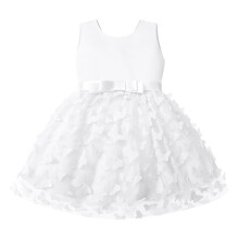 Abito da bambina senza maniche con stampa floreale, ricamo a farfalla e fiocco in tulle – Abito da cerimonia per bambine da 0 a 3 mesi