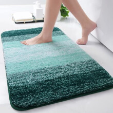 Tapis de bain en microfibre à poils longs 61 x 41 cm vert foncé