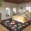 Tapis fleuri 5x7, à poils courts, antidérapant et lavable 2