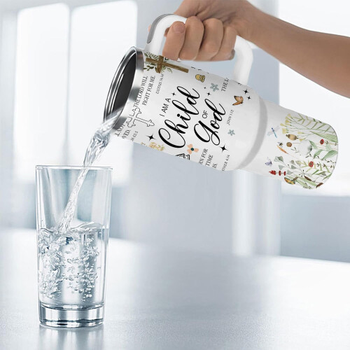 Ανοξείδωτο ατσάλι 40oz «Είμαι παιδί του Θεού» ποτήρι με λαβή – Χριστιανικά δώρα 2