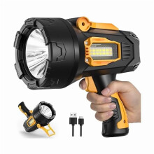 Projecteur rechargeable ZC 1 000 000 lumens, lampe torche LED COB avec trépied pliable, 10 000 mAh — Idéal pour la navigation de plaisance et