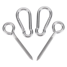 4pcs Stainless Steel Carabiner Clips for Outdoor Activities