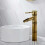 Bamboo-Shaped Basin Mixer with Brushed Brass Finish 3