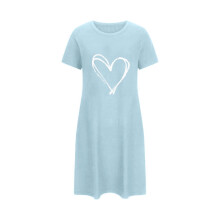 Camicia da notte da donna con stampa a cuore e fiocco, in seta di latte, taglie forti 3XL–5XL, comodo pigiama regalo – compatibile con