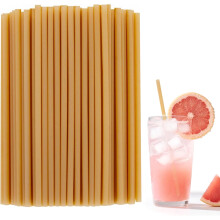 Pailles en canne à sucre - Lot de 100 pailles jetables, biodégradables et compostables, longues et en canne à sucre, idéales pour boire du café,