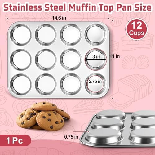 Muffinform i rustfrit stål med 12 hulrum 2