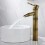 Bamboo-Shaped Basin Mixer with Brushed Brass Finish 2