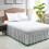 Bedrok met elastische rand, queensize, 38 cm, gedrapeerd, grijs. 2