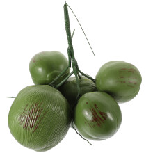 Figurines de noix de coco en plastique vert (5 noix de coco) pour la décoration de cuisine et d'intérieur.