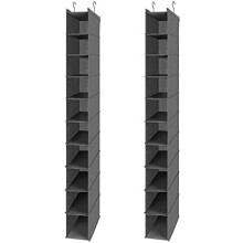 10-Shelf Hanging Shoe Shelf Organizer, Hanging Shoe Storage for Closet,Pack of 2(Grey)