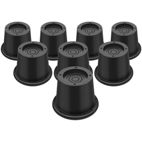 Elevadores de cama redondos de 5 cm (2 polegadas), resistentes, para elevar os pés de cadeiras, mesas e escrivaninhas (pacote com 8, pretos)