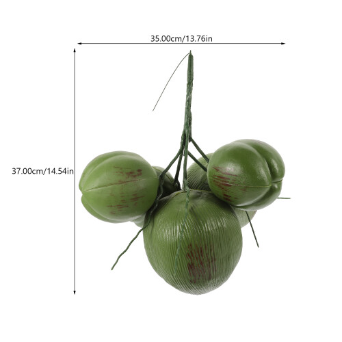 5Coconuts Πράσινο Πλαστικό Φιγούρι Καρύδας για Τεχνητά Φρούτα Κουζίνας, Διακόσμηση 1