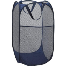 1er-/2er-/3er-Pack Deluxe Wäschekorb aus robustem Netzgewebe mit Seitentasche für Waschküche, Badezimmer, Kinderzimmer, Studentenwohnheim oder