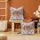 Μαξιλαροθήκες Boho 18x18, Σετ 2 τεμαχίων, Πορτοκαλί & Μπλε Λινά Διακοσμητικά Καλύμματα 2