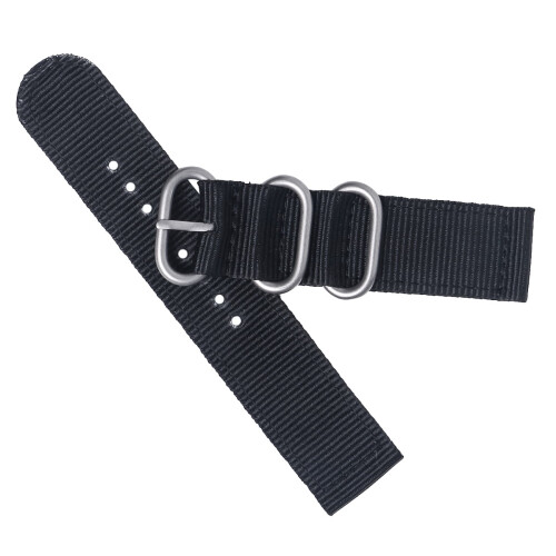 22 mm herre nylonrem til dykkerur, 12,5 x 2,2 cm, sort