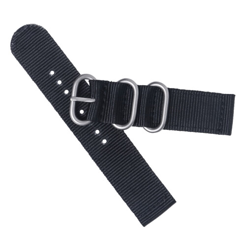 22 mm herre nylonrem til dykkerur, 12,5 x 2,2 cm, sort 2