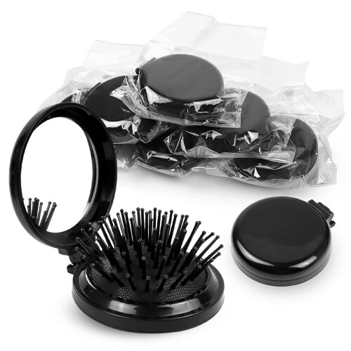 Folding Travel Hair Brush Round Compact Pocket Size 10 Pack